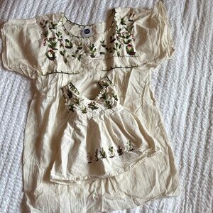 Mommy & Me Hand Embroidered Top and baby dress